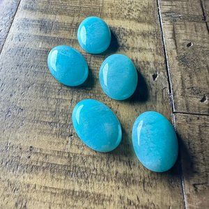 15mm Amazonite Oval Cabochons - Excellent Quality